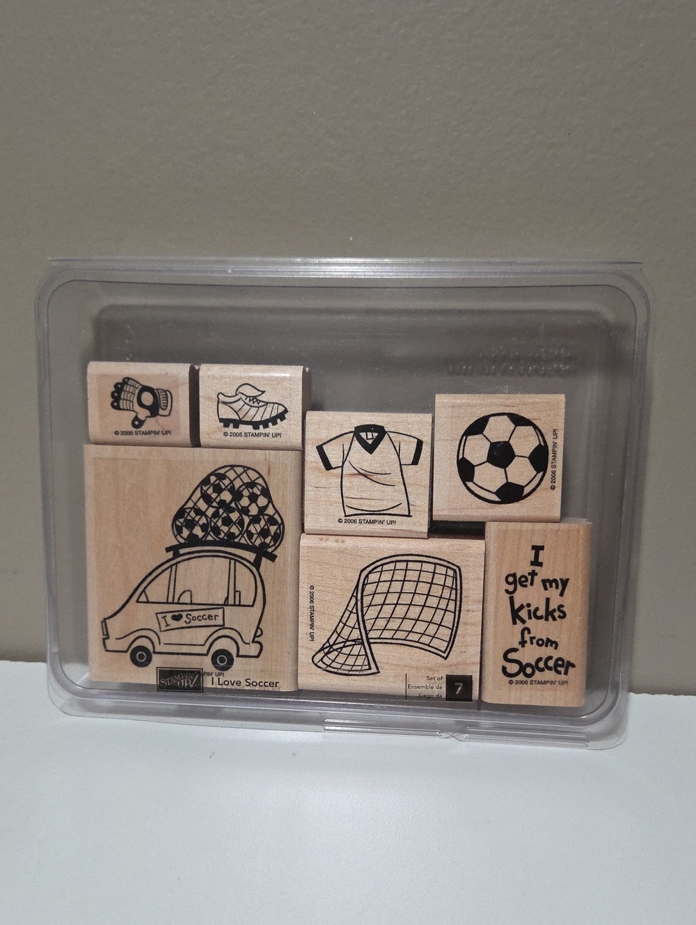 I Love Soccer Wooden Stampin Up Stamp Set